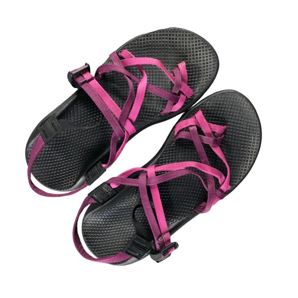 Chaco Shoes - Chaco Womens Sz9 Pink Criss Cross Zcloud River Water Outdoor Sandals